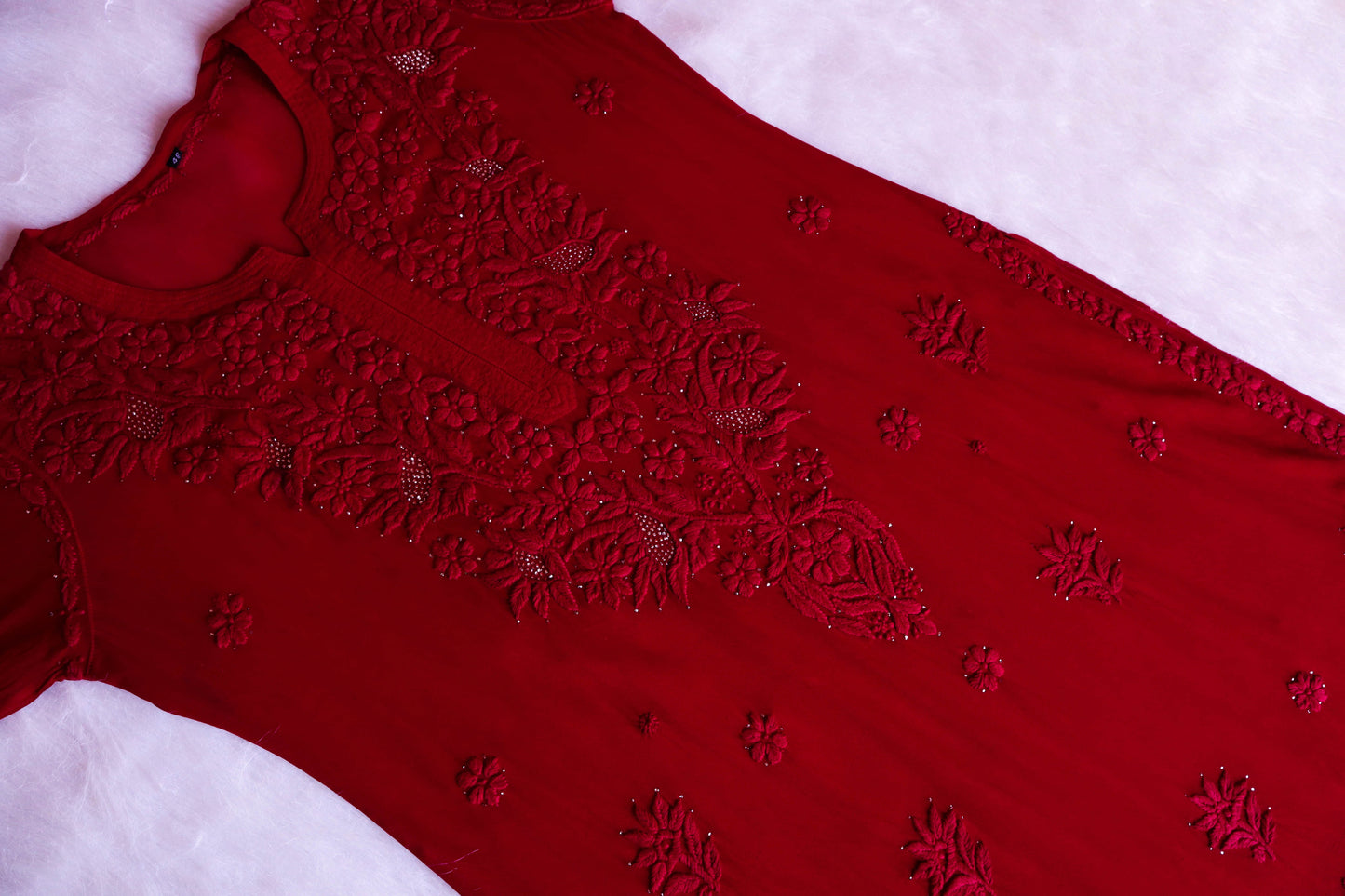 Ehsaas Maroon Viscose Georgette kurta