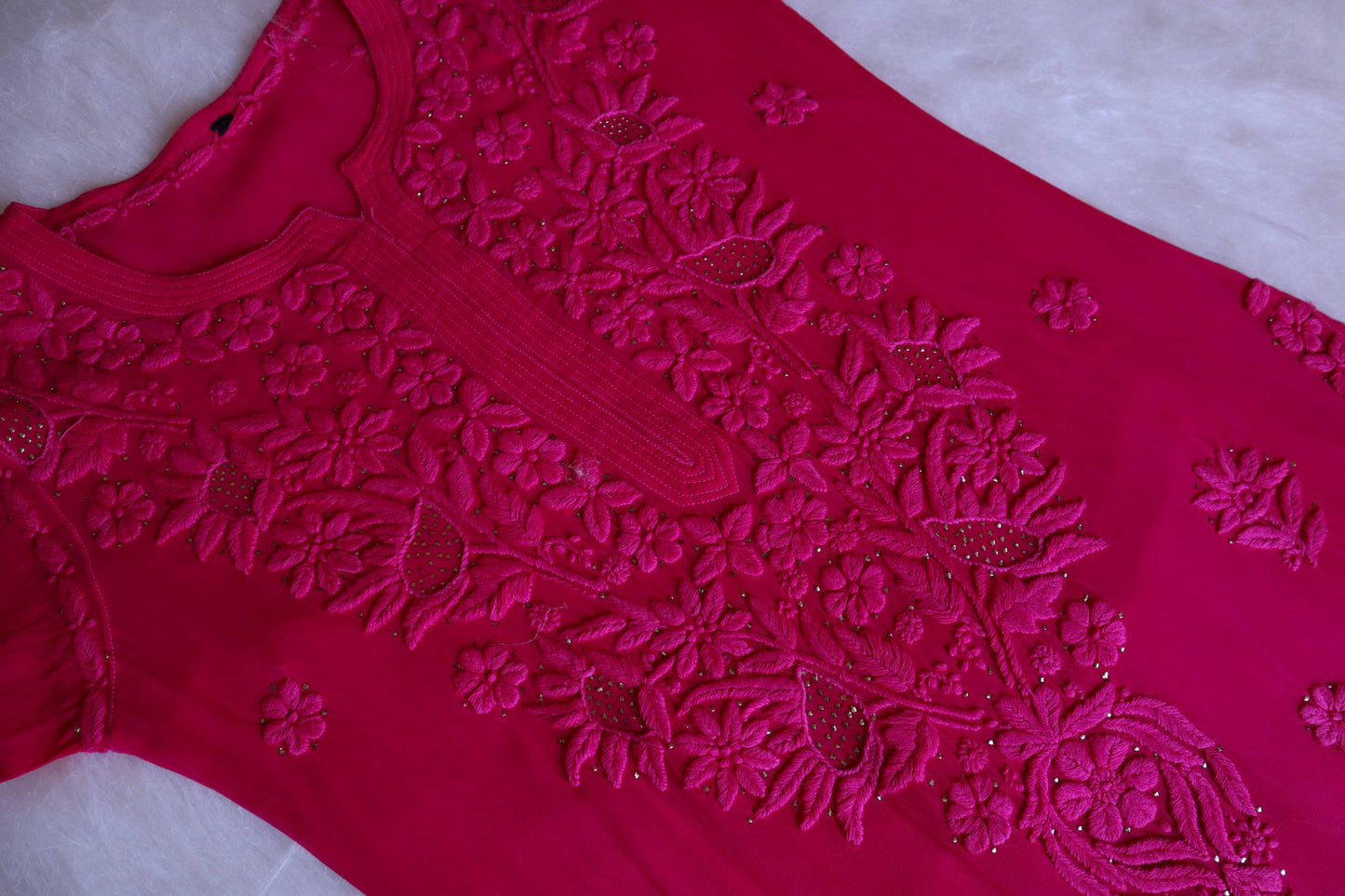 Ehsaas Deep Pink Viscose Georgette Kurta