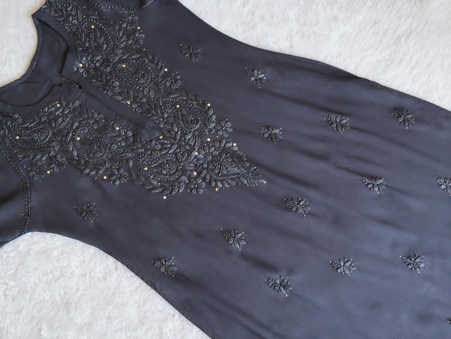 Mirha Grey Rayon Sequin embllished long Kurta