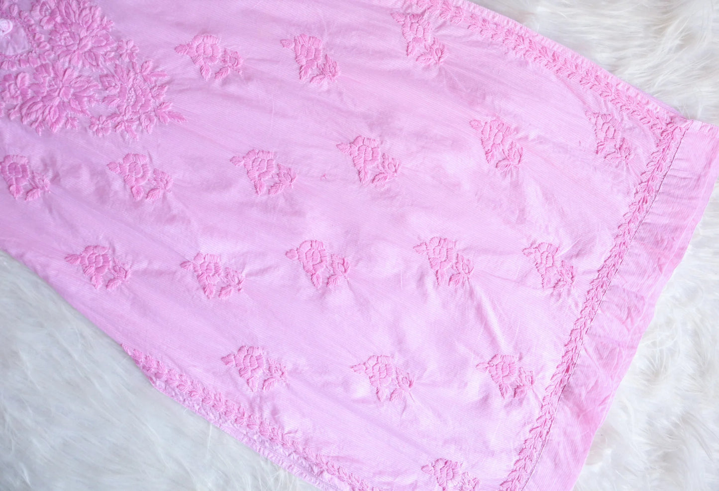Anouki Baby Pink Rayon Kurta