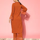 Rust Flared Sleeve Organza detailed Solid Kurta & Plazzo