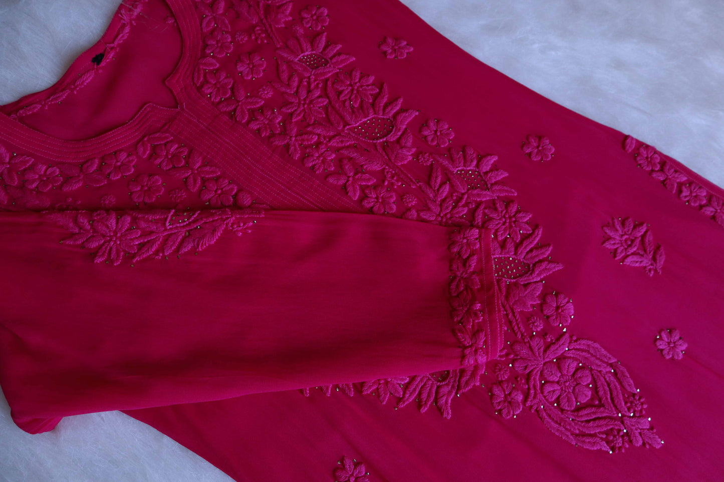 Ehsaas Deep Pink Viscose Georgette Kurta