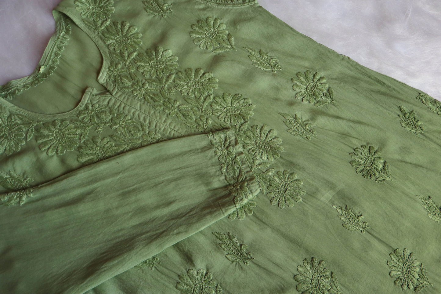 roohani Olive Green rayon Garara set