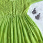 Khwaab Lime Green Kota Pearl short Frock