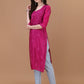 ROOP Rani Pink Pure Chiffon Kurta