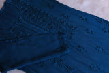 Nikhat navy blue rayon long kurta