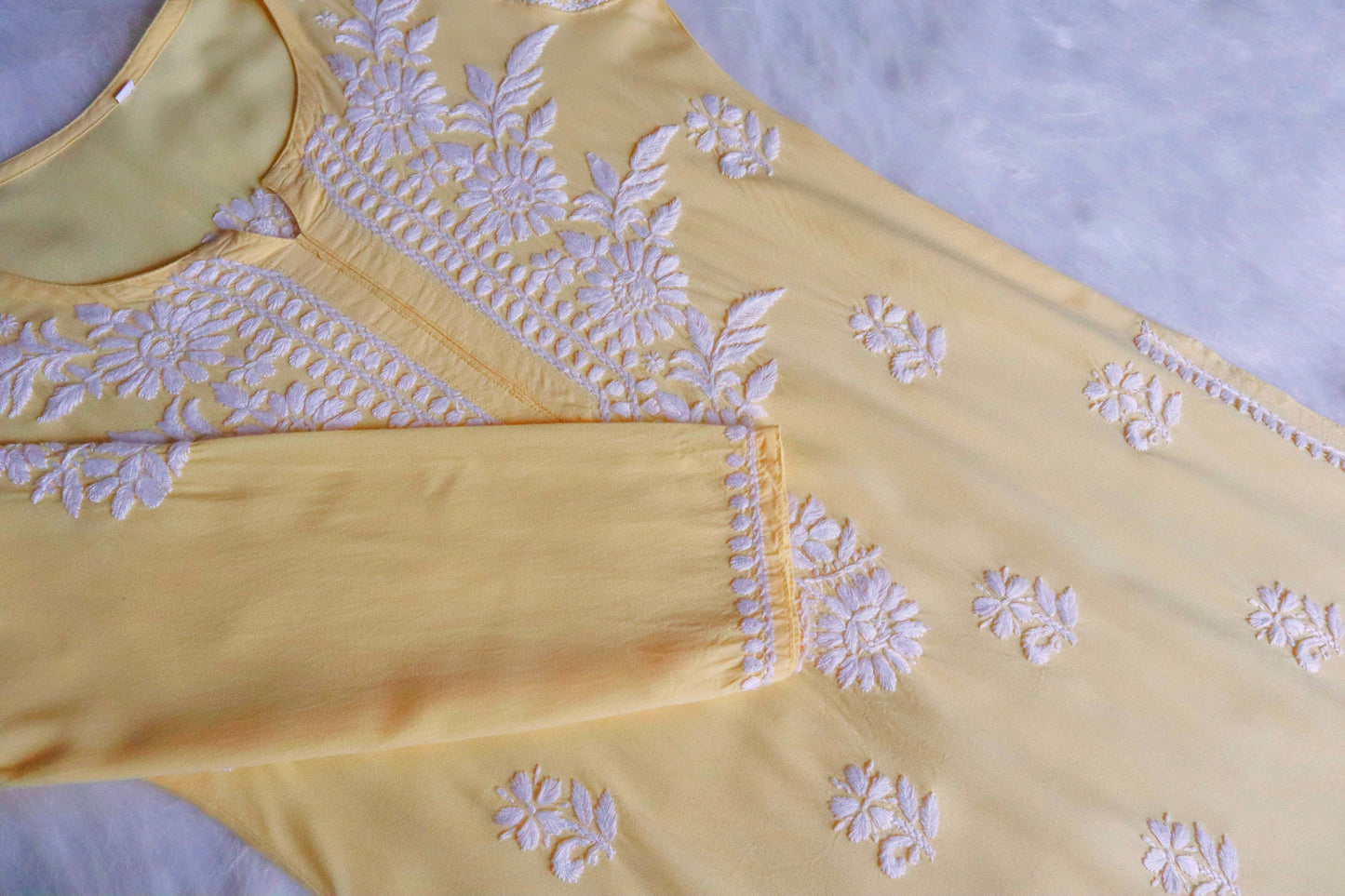 Gulab Pastel Yellow Rayon Kurta Pant set