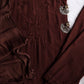 Falak Chocolate Brown Noodle Strap 3 Piece Kurta set