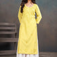 Amber Pastel Yellow Ombre Long Rayon Kurta