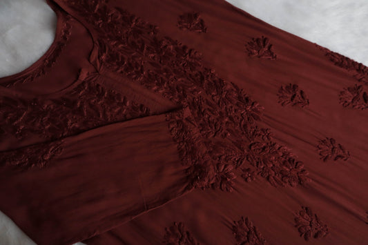 Ulfat Chocolate Brown  2 piece Rayon set