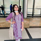 ZEENAT Dusty Purple Long Rayon Kurta