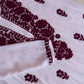 ANTARA White & Plum Long Rayon kurta