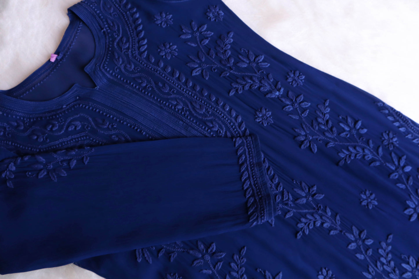 rivayat Royal Blue Viscose Georgette Kurta