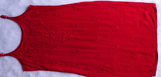 Falak Red Noodle Strap 3 Piece Kurta set