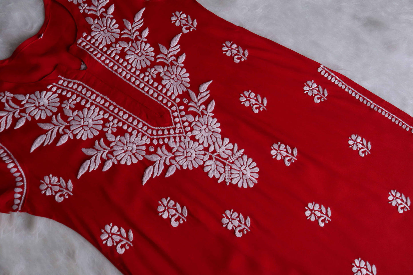 Gulab Red Rayon Kurta Palazzo set