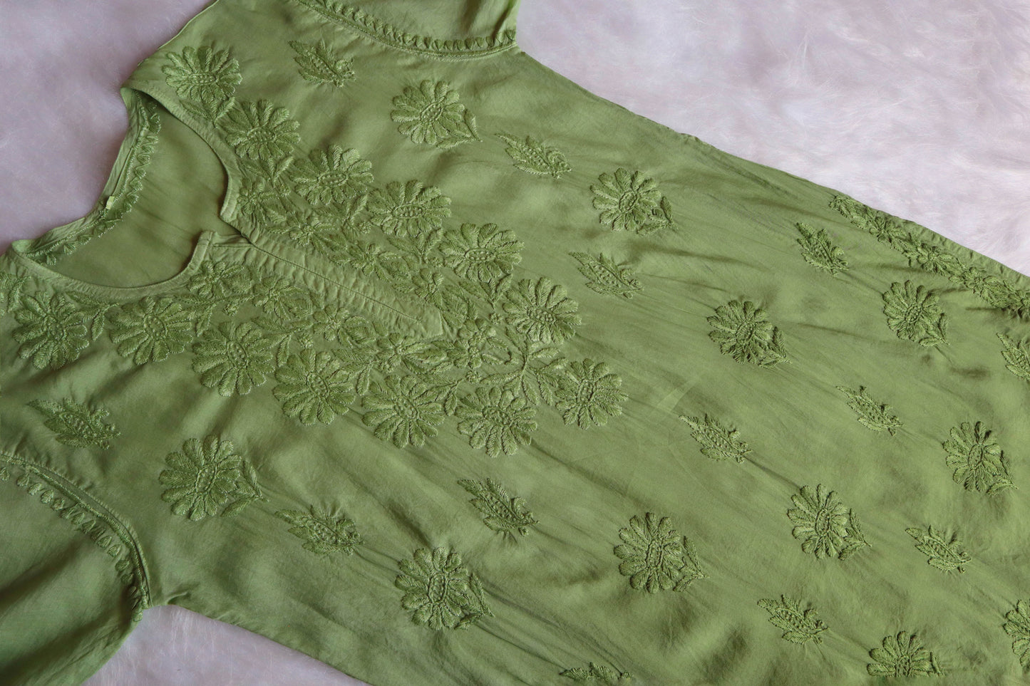 roohani Olive Green rayon Garara set