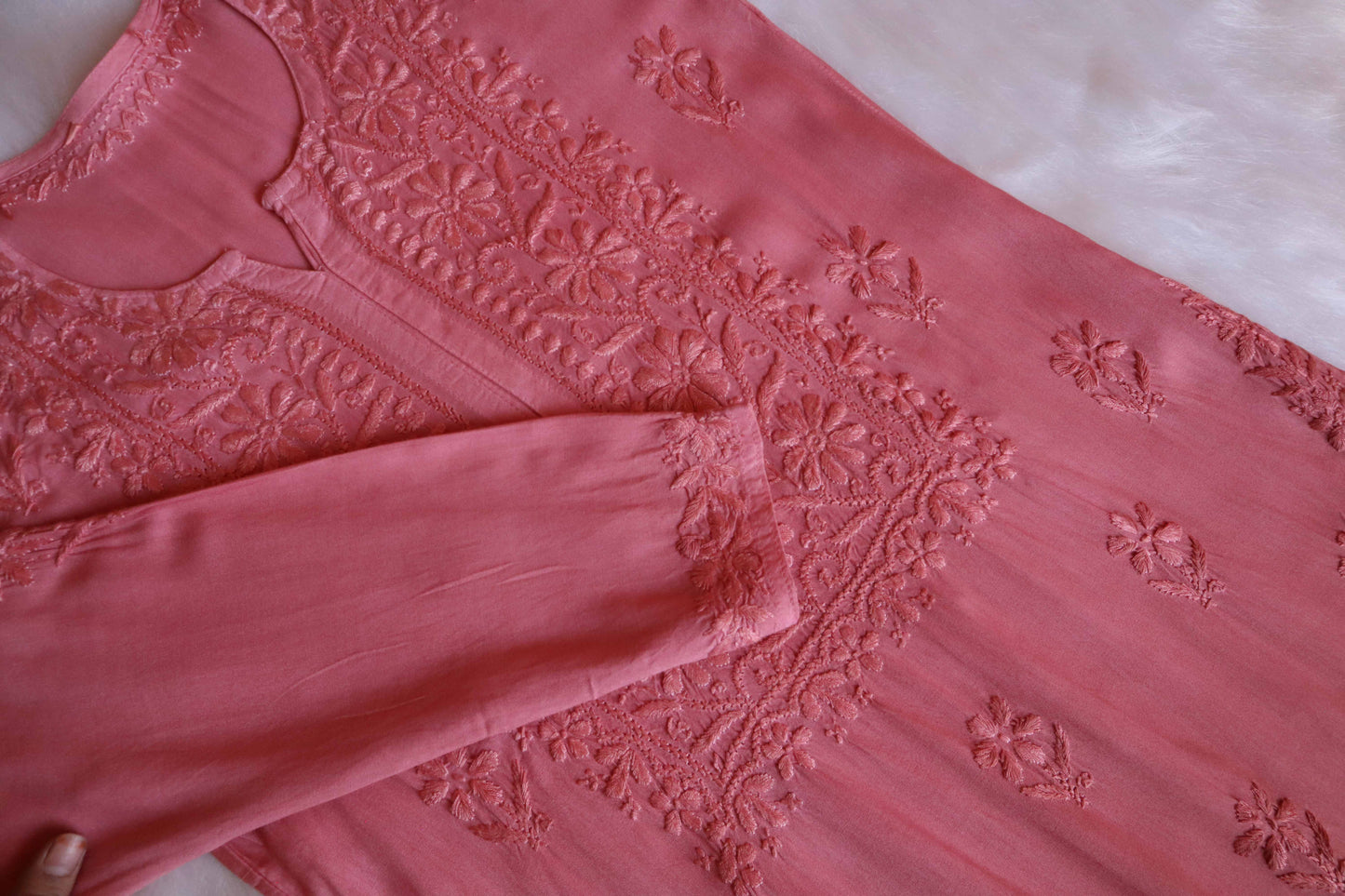 anora Rose Brown Rayon Kurta Pant set