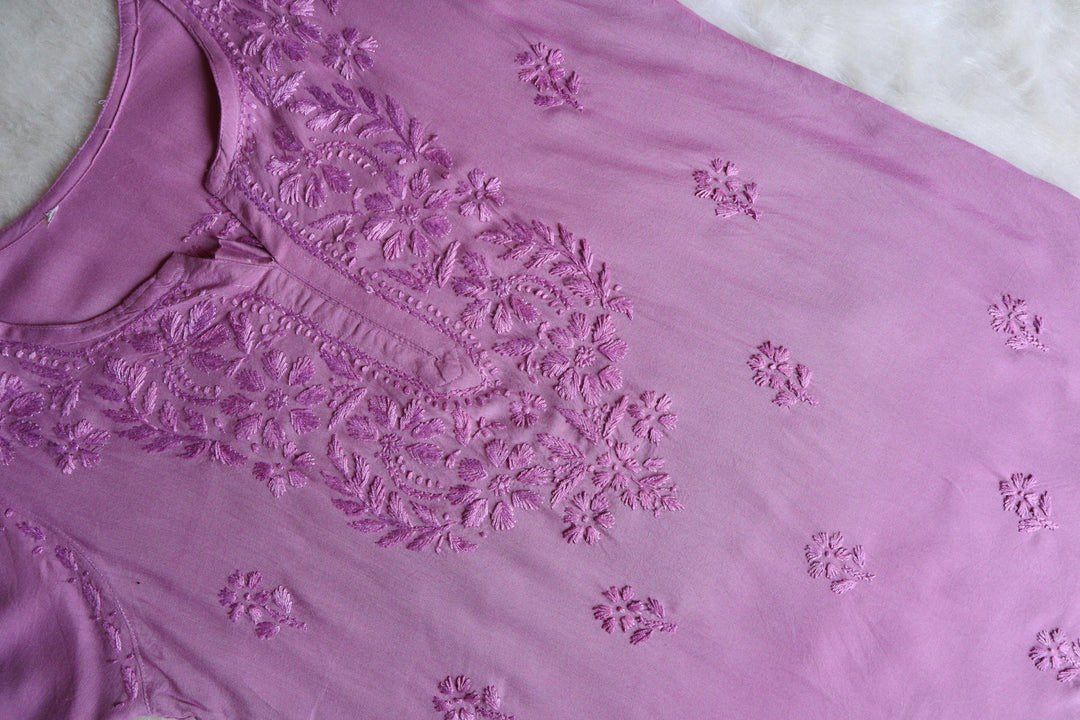 Kyara Dusty Purple Short Rayon Kurta