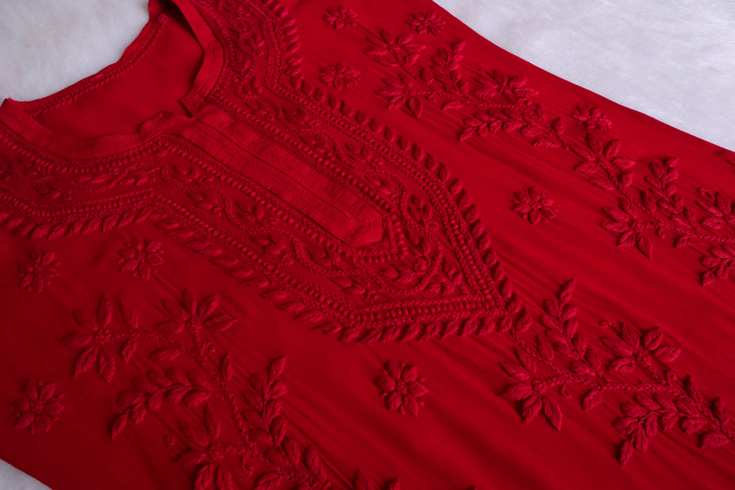 rivayat Red Viscose Georgette Kurta