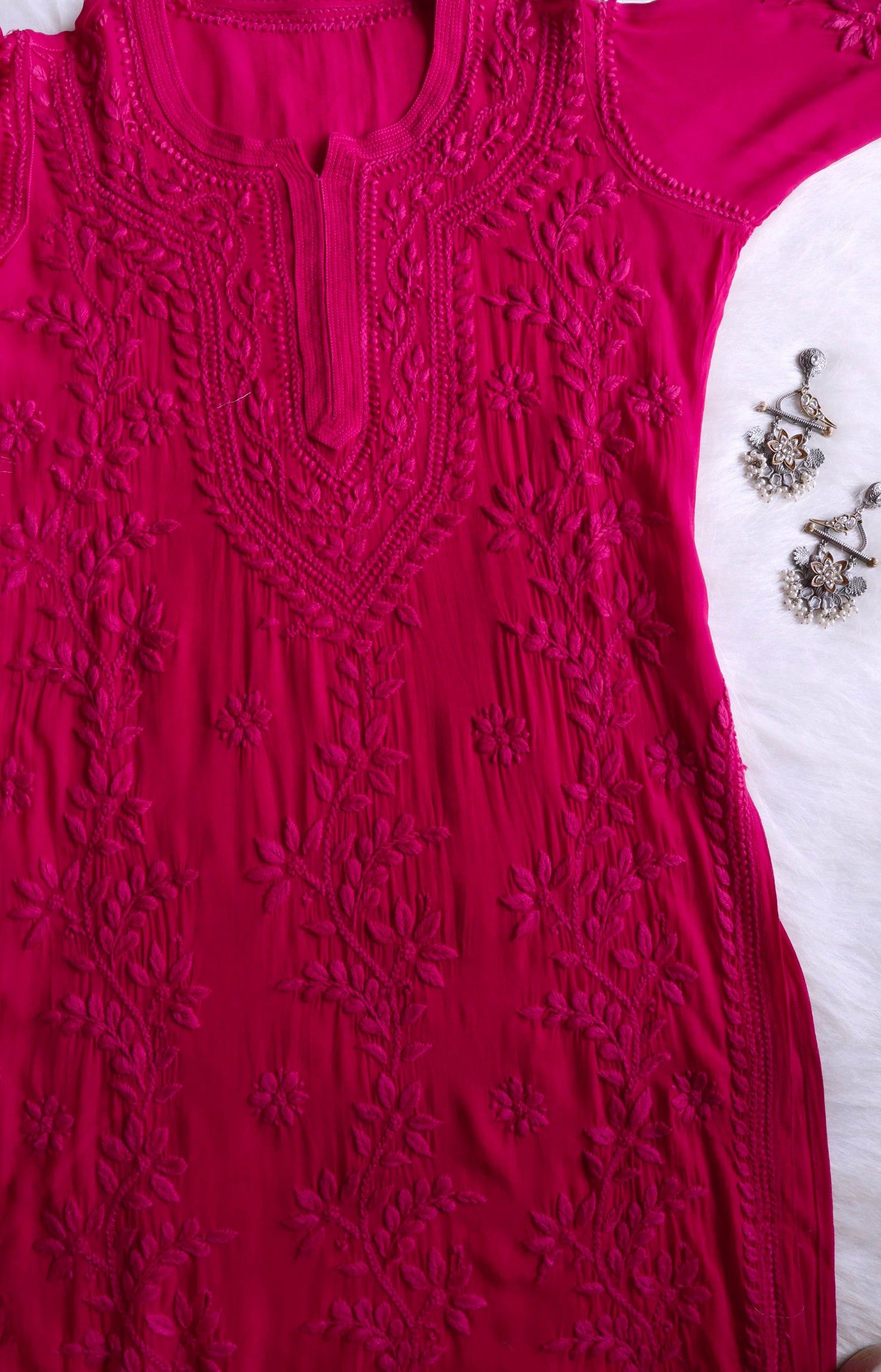 rivayat Deep Pink Viscose Georgette Kurta