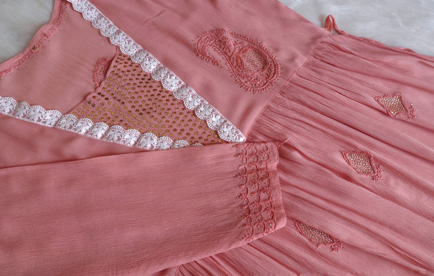 Inaya Rose Brown Pure Chiffon Dress