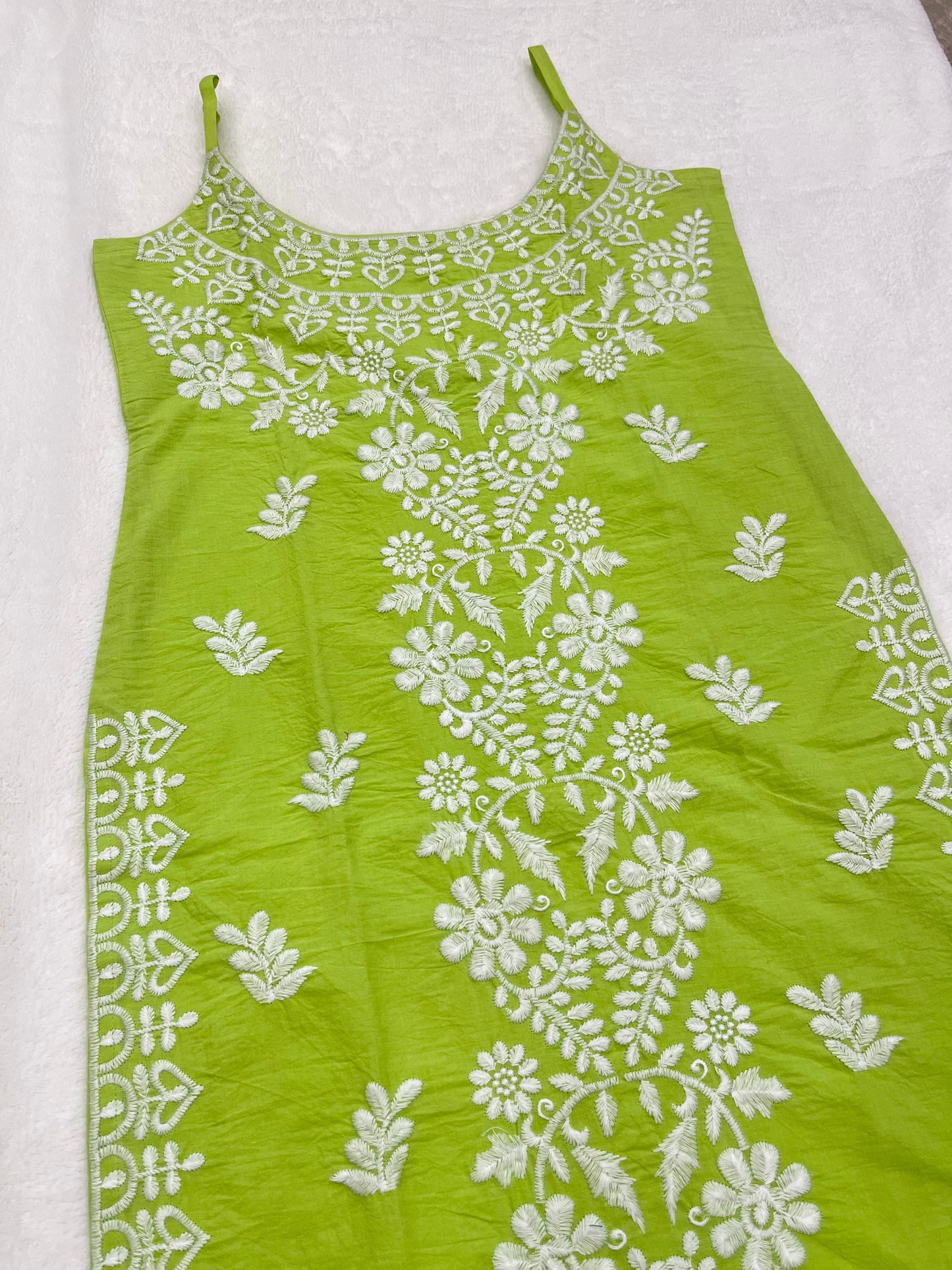 NAZAKAT Lime Green Cotton Kurta