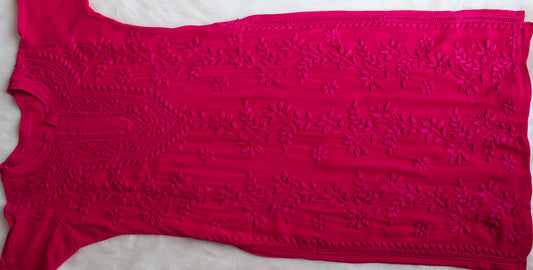 rivayat Deep Pink Viscose Georgette Kurta