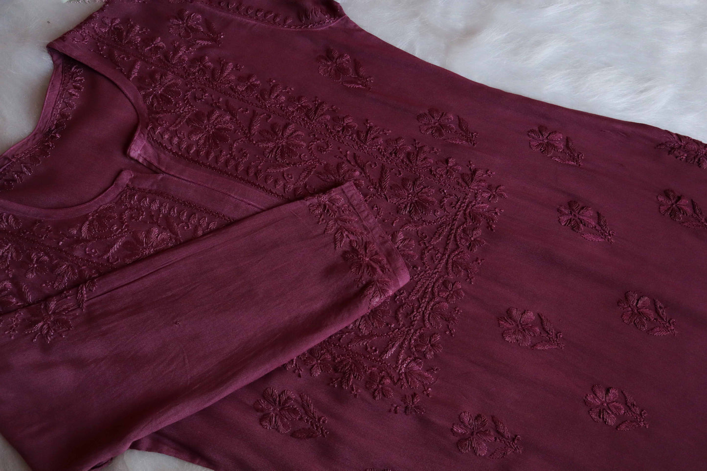 anora Smoky Purple Pink Rayon Kurta Pant set