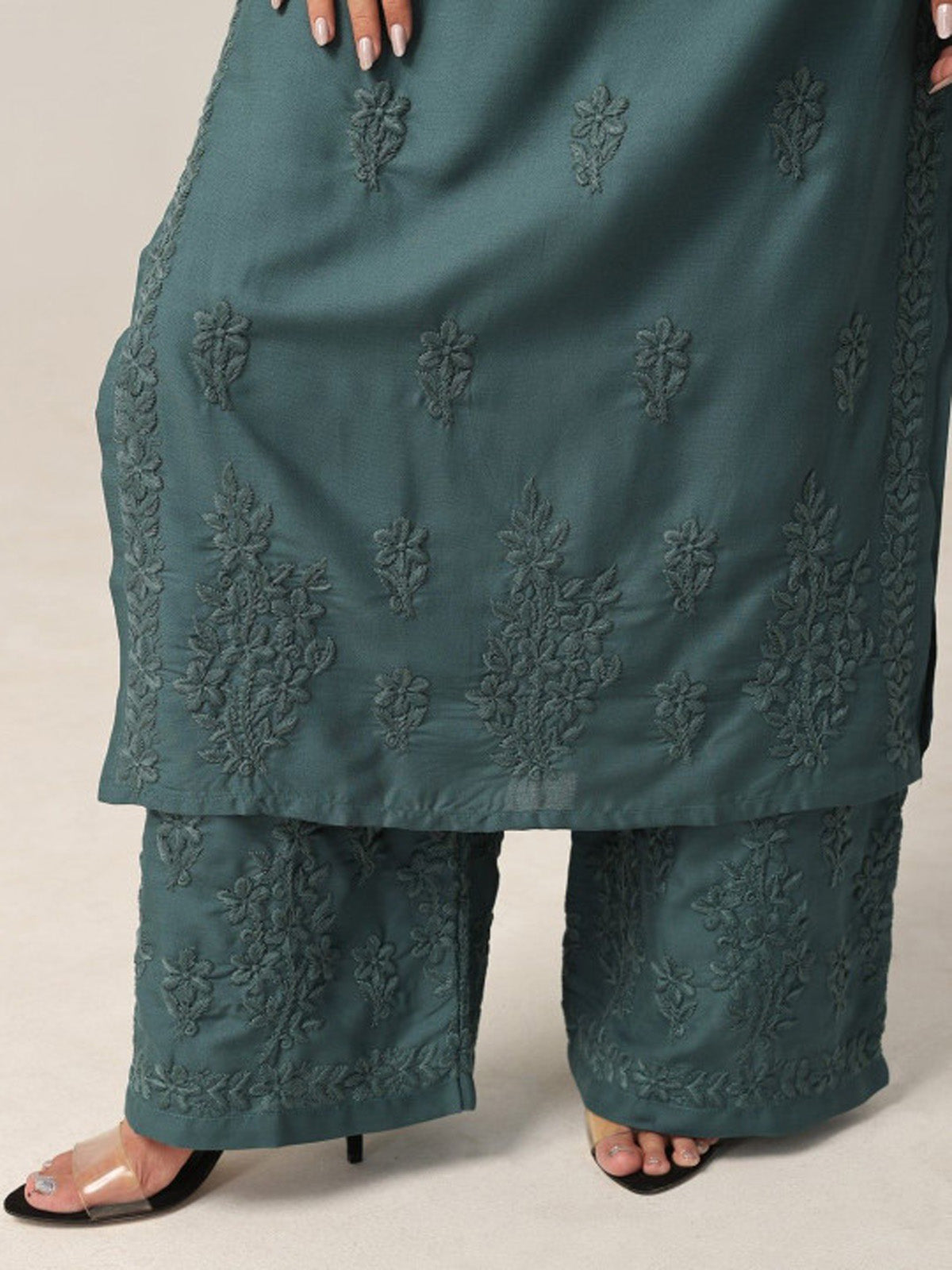 Aayat Sea Green Rayon Kurta Pant set