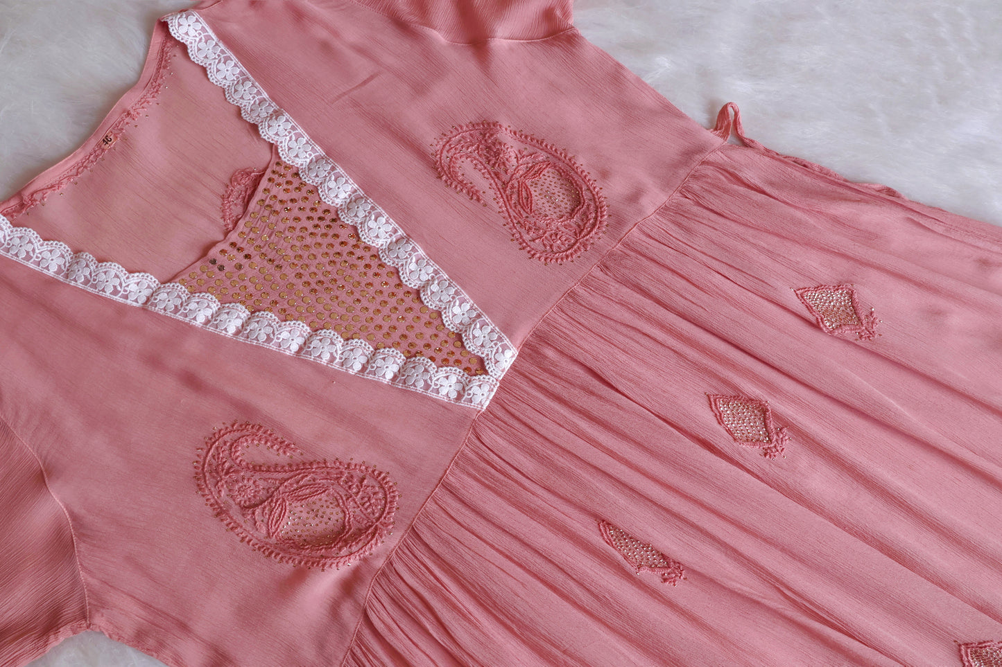 Inaya Rose Brown Pure Chiffon Dress