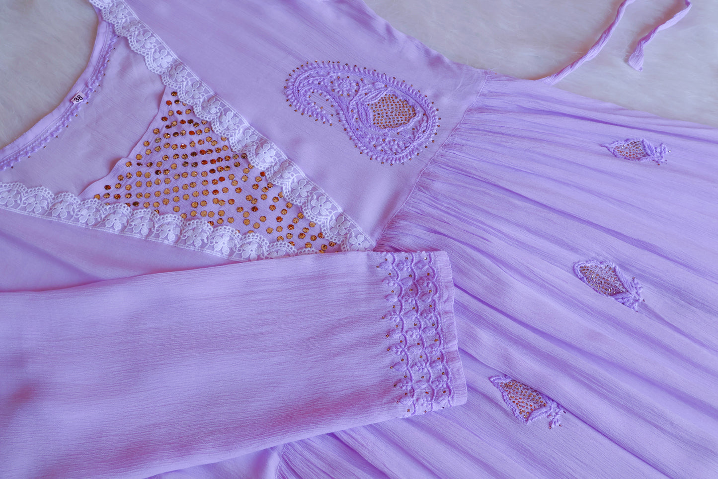 Inaya Lavender Pure Chiffon Dress