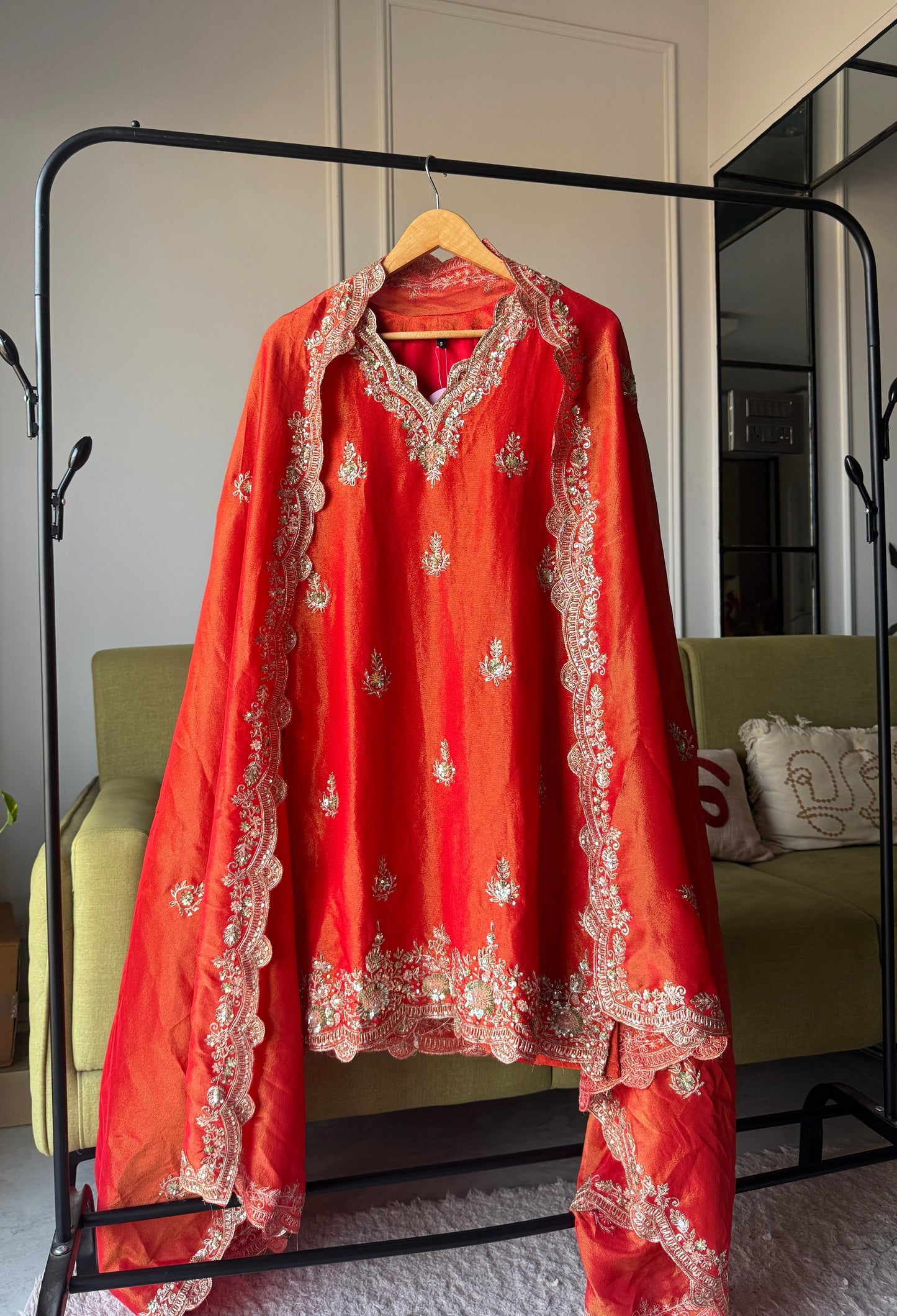 Roohani pure tissue ghagra dress