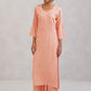 Aayat Rose Beige Rayon Kurta Pant set