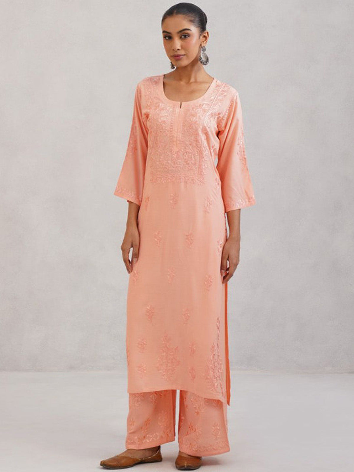 Aayat Rose Beige Rayon Kurta Pant set
