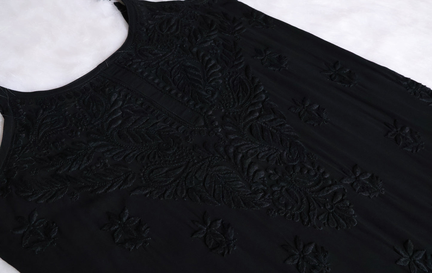 Nayaab Black Viscose Sleeveless Set