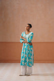 Reetika Blue Floral Chikankari Embroidery Kurta