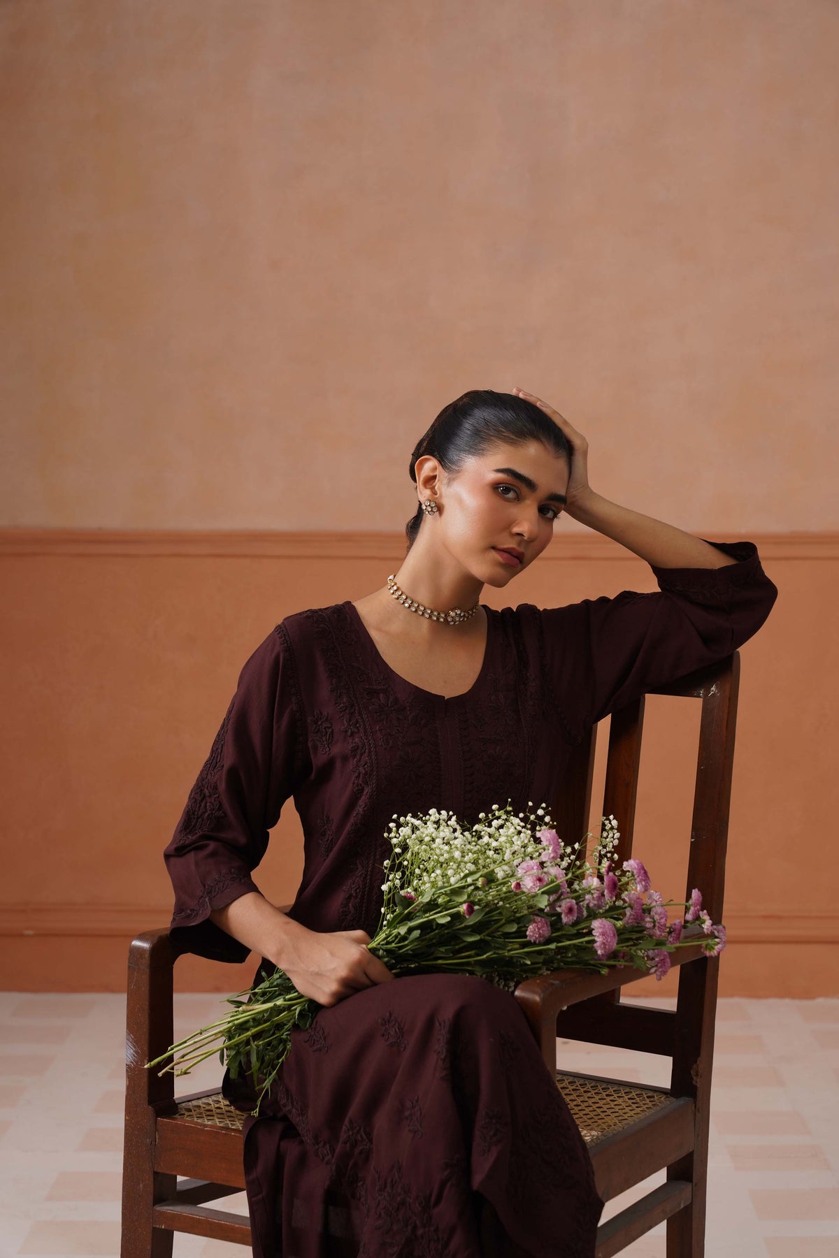 Aayat Chocolate Brown Rayon Kurta Pant set