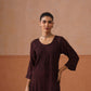 Aayat Chocolate Brown Rayon Kurta Pant set
