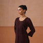 Aayat Chocolate Brown Rayon Kurta Pant set