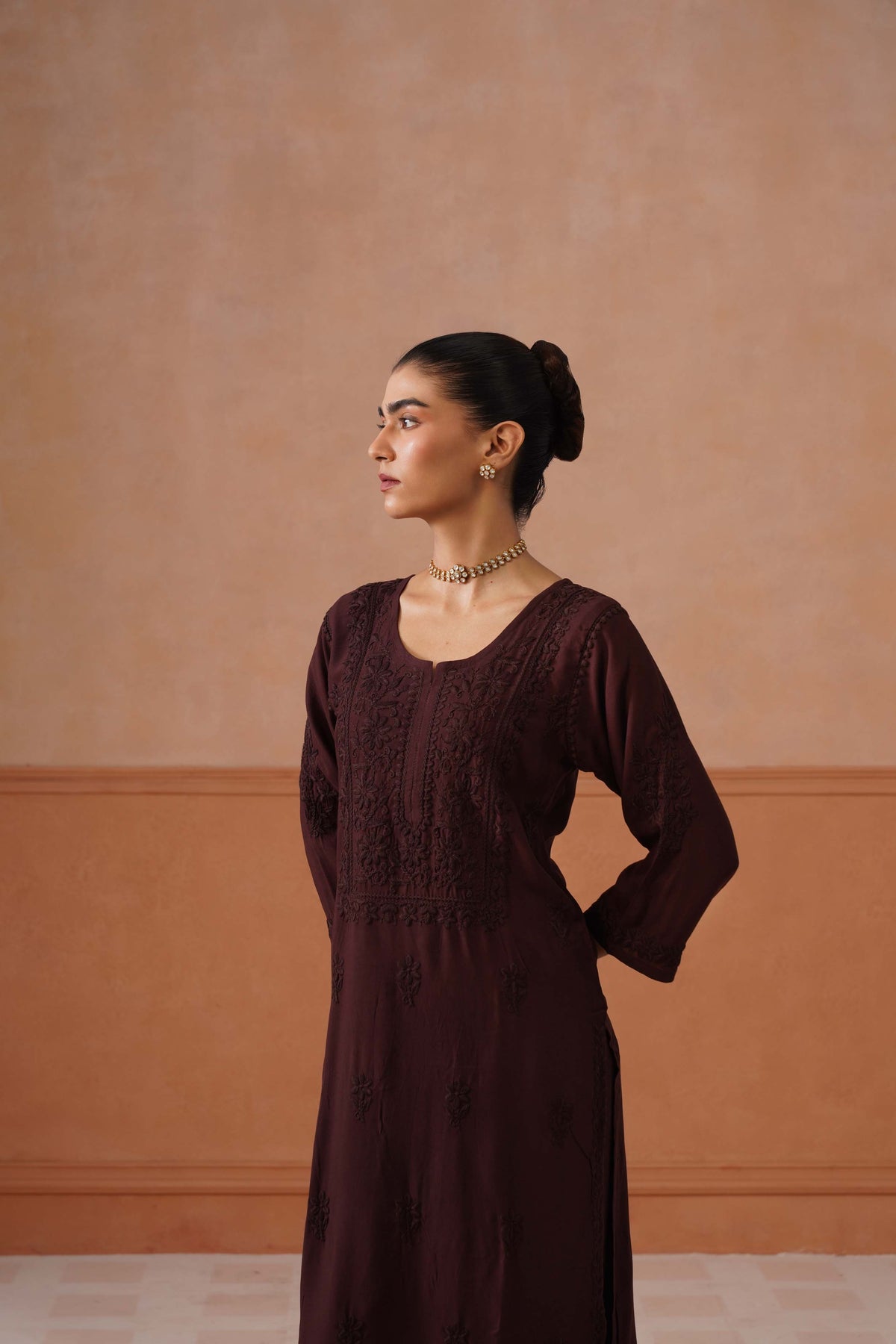Aayat Chocolate Brown Rayon Kurta Pant set