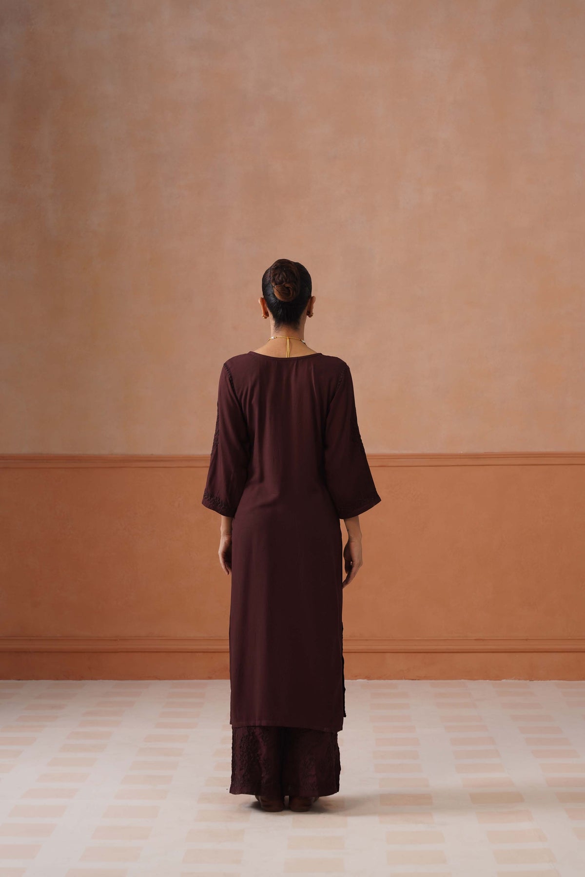 Aayat Chocolate Brown Rayon Kurta Pant set