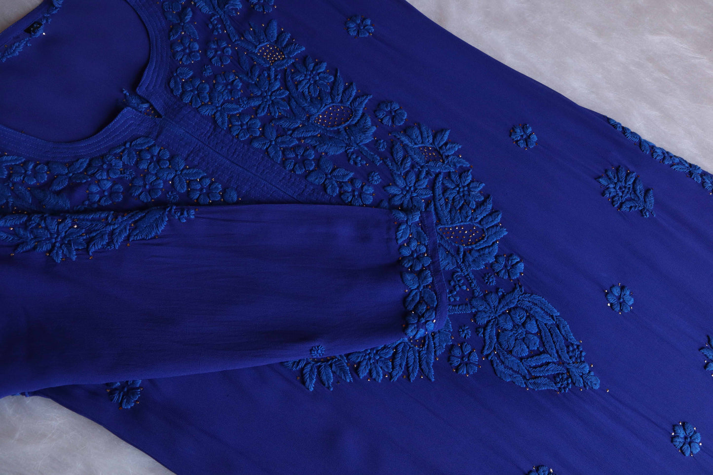 Ehsaas Royal Blue Viscose Georgette Kurta
