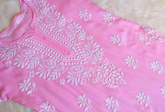 Nura Pink Long Modal Kurta