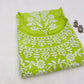 NAZAKAT Lime Green Cotton Kurta