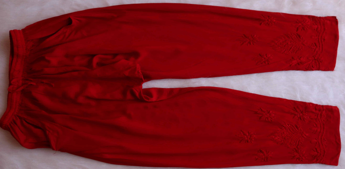 Seerat Red Rayon 3 Piece Set
