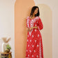 Naaz Long Chikankari Kurti in Red
