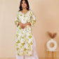 Aisha Rayon Long Chikankari Kurti ( Light Green)