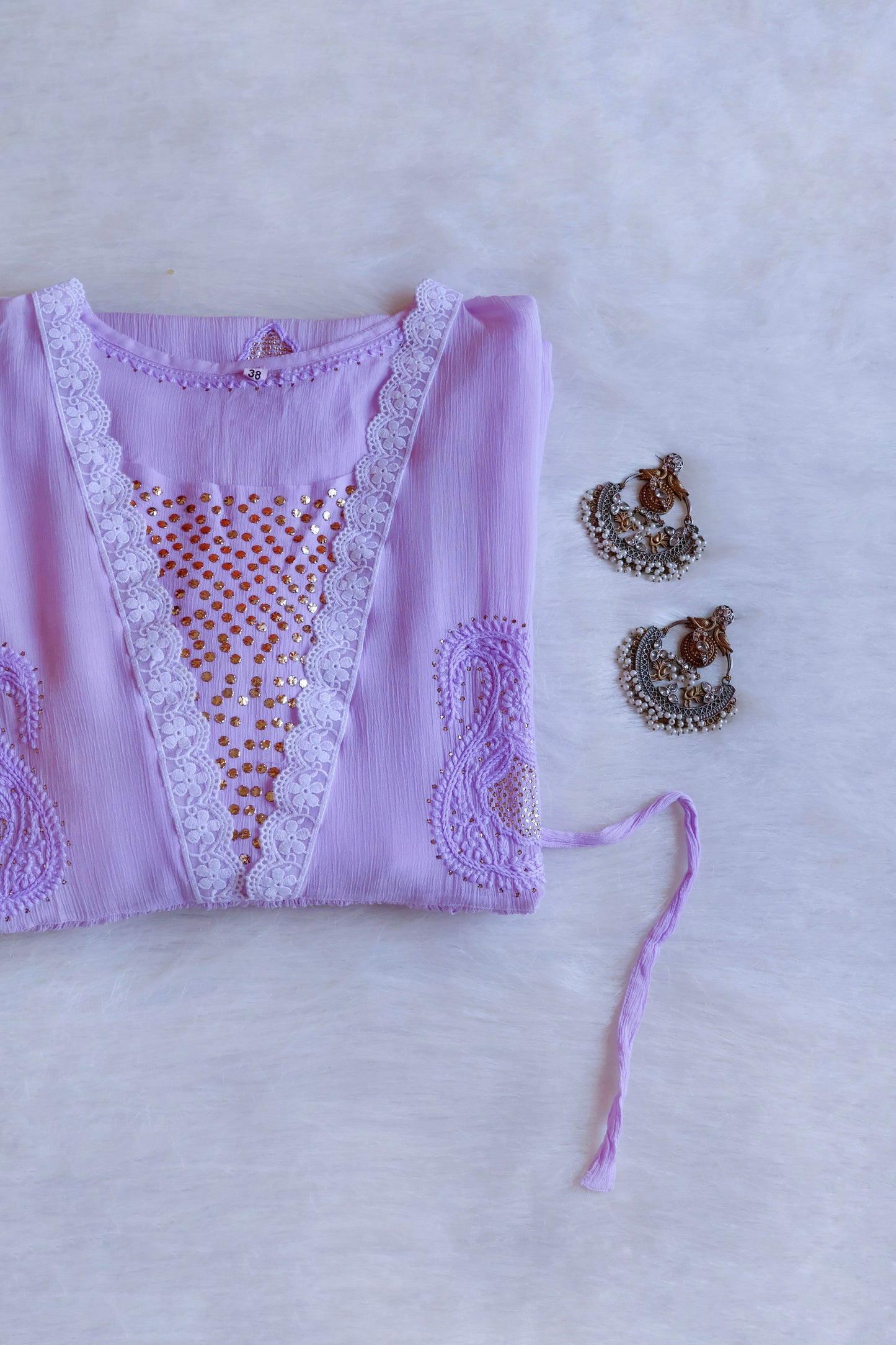 Inaya Lavender Pure Chiffon Dress