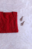 Ehsaas Red Viscose Georgette Kurta