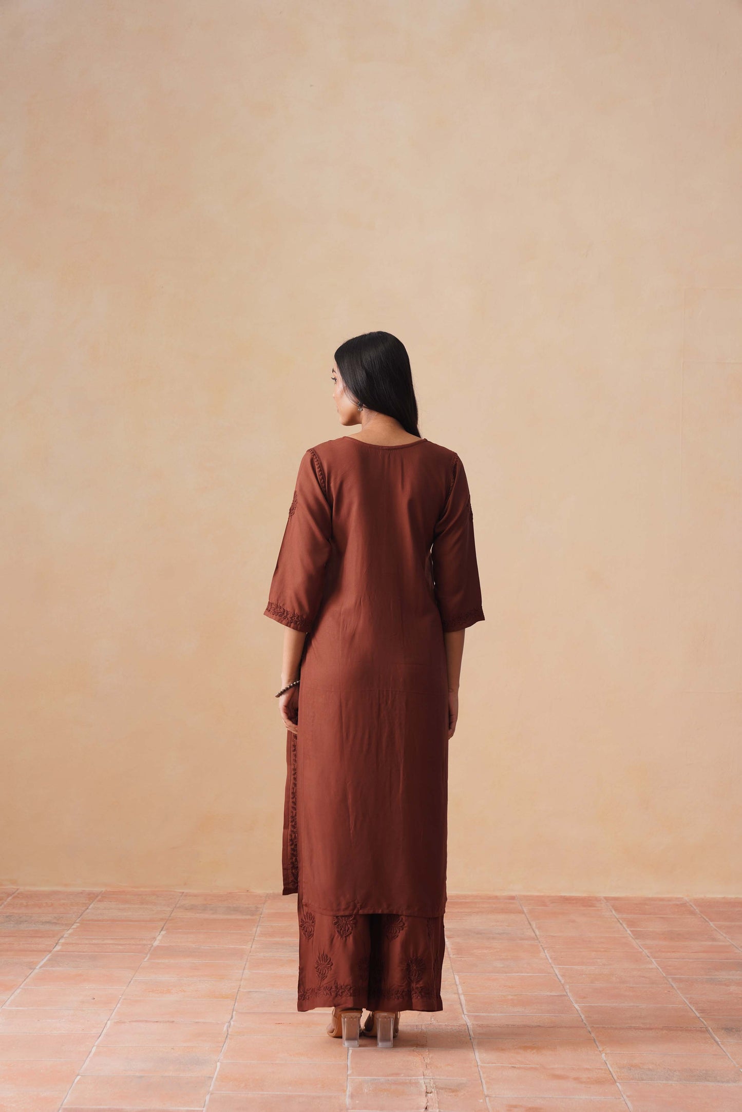 Rozana Brown 2 piece Rayon kurta set